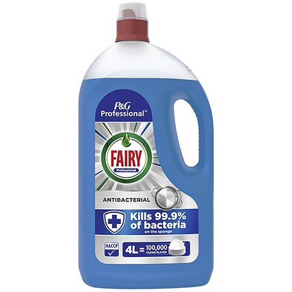 Fairy Professional Antibacterial Washing Up Liquid 4 Litre (Pack of 2)