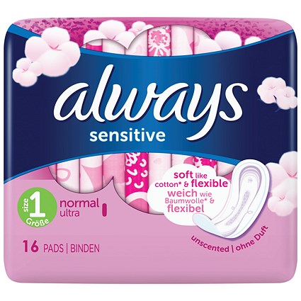 Always Sensitive Normal Sanitary Towels, Pack of 128