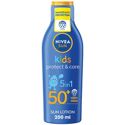 Nivea Sun Kids Protect and Care Sun Cream Lotion, SPF 50+, 200ml