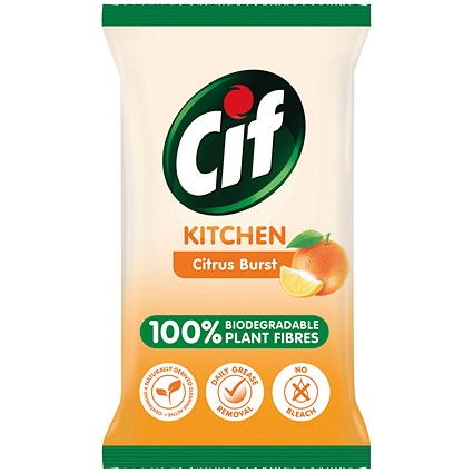 Cif Bio Kitchen Wipes 80 Sheets (Pack of 6)