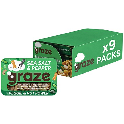Graze Sea Salt & Pepper Veggie & Nut Power Punnet, Pack of 9