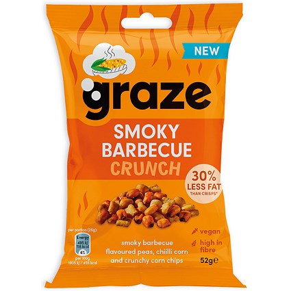 Graze Smoky Barbecue Crunch Bag, 52g, Pack of 18