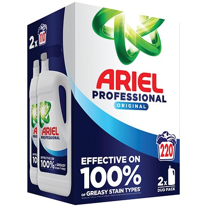 Ariel Professional Original Liquid, 4.95L 110 Wash, Pack of 2