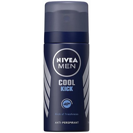 Nivea Men 72H Cool Kick Anti-Perspirant Spray Mini 35ml (Pack of 8)