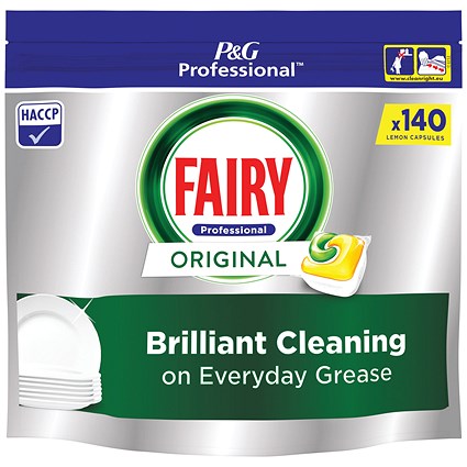Fairy Professional Original All In One Lemon Dishwasher Capsules, 140 Capsules, Pack of 2