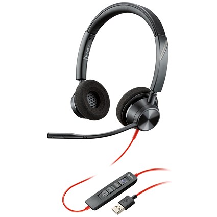 Poly Blackwire 3320 BW3320-M Headset USB-A Corded Black 214012-01