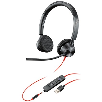 Poly Blackwire 3325 BW3325-M Headset USB-A Corded Black 214016-01