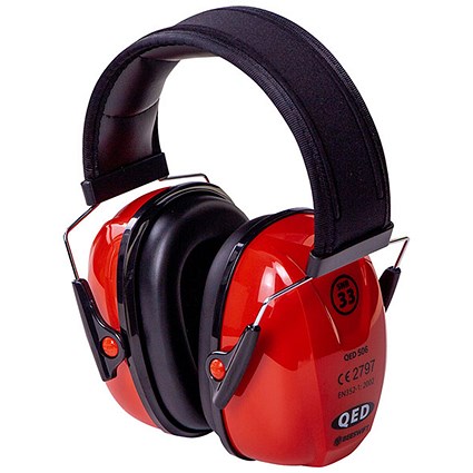 Beeswift Qed Headband Ear Defenders, Red Beeswift Qed Headband Ear Defenders, Red
