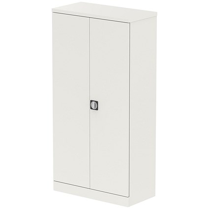Qube 1850mm 2-Door Stationery Cupboard White With Shelves Qube 1850mm 2-Door Stationery Cupboard White With Shelves