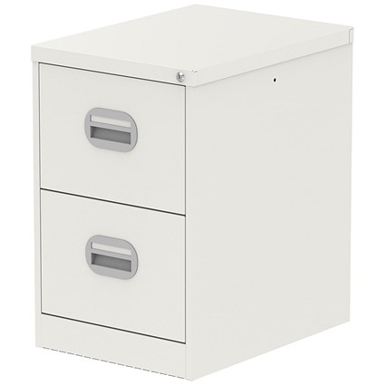 Qube 2 Drawer Filing Cabinet White