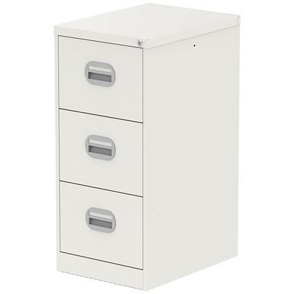 Qube 3 Drawer Filing Cabinet White