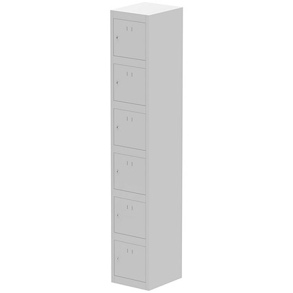Qube Locker 6 Door 1800mm High Light Grey
