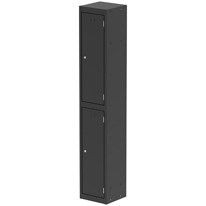 Qube Locker 2 Door 1800mm High Black