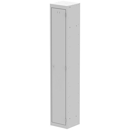 Qube Locker 1 Door 1800mm High Light Grey