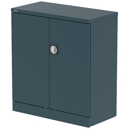 Qube 1000mm 2-Door Stationery Cupboard Ocean Cobalt With Shelf