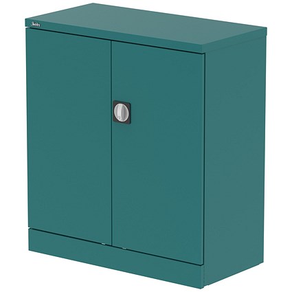 Qube 1000mm 2-Door Stationery Cupboard Verdigris With Shelf