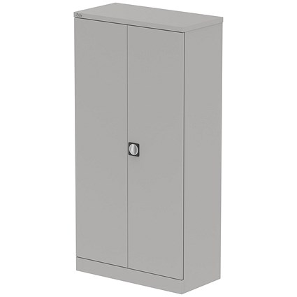 Qube 1850mm 2-Door Stationery Cupboard Goose Grey With Shelves