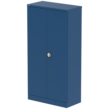 Qube 1850mm 2-Door Stationery Cupboard Blue With Shelves