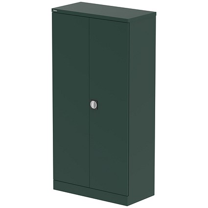 Qube 1850mm 2-Door Stationery Cupboard British Racing Green With Shelves