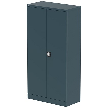 Qube 1850mm 2-Door Stationery Cupboard Ocean Cobalt With Shelves