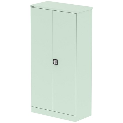 Qube 1850mm 2-Door Stationery Cupboard Peppermint Green With Shelves
