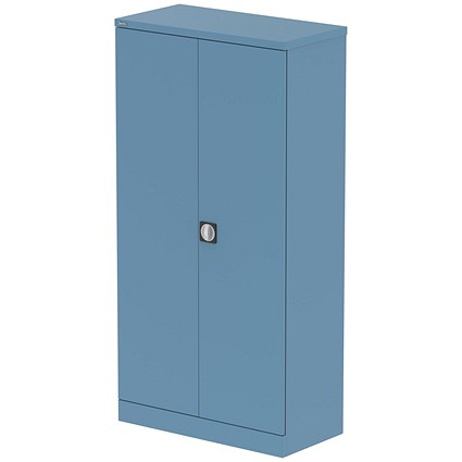 Qube 1850mm 2-Door Stationery Cupboard Pastel Blue With Shelves