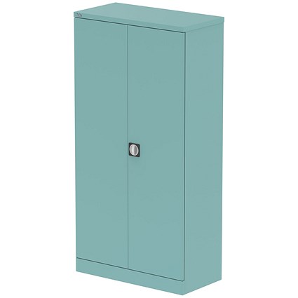 Qube 1850mm 2-Door Stationery Cupboard Pastel Turquoise With Shelves