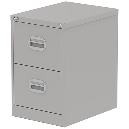 Qube 2 Drawer Filing Cabinet Goose Grey