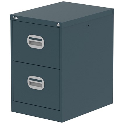 Qube 2 Drawer Filing Cabinet Ocean Cobalt