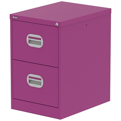 Qube 2 Drawer Filing Cabinet Traffic Purple