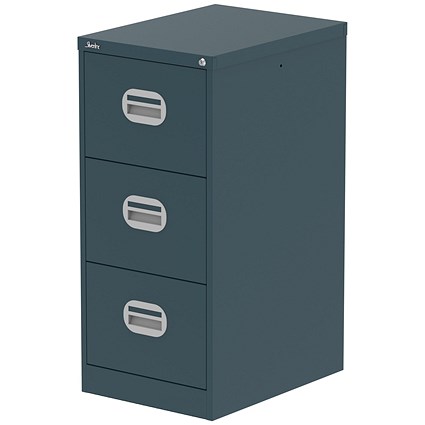 Qube 3 Drawer Filing Cabinet Ocean Cobalt