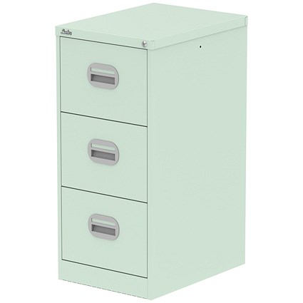 Qube 3 Drawer Filing Cabinet Peppermint Green