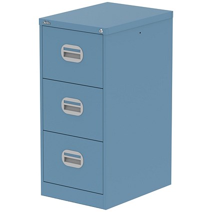 Qube 3 Drawer Filing Cabinet Pastel Blue