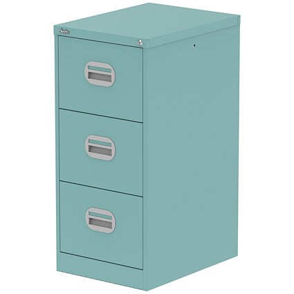 Qube 3 Drawer Filing Cabinet Pastel Turquoise