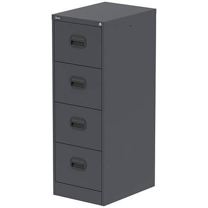 Qube 4 Drawer Filing Cabinet Graphite Grey