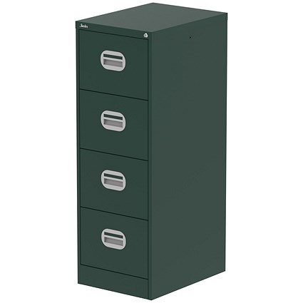 Qube 4 Drawer Filing Cabinet British Racing Green