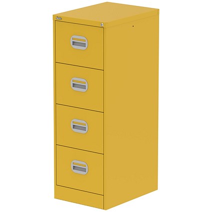 Qube 4 Drawer Filing Cabinet Lemon Yellow