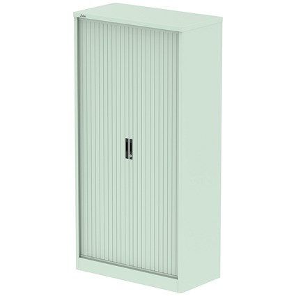 Qube 2000mm Side Tambour Cupboard Peppermint Green With Shelves