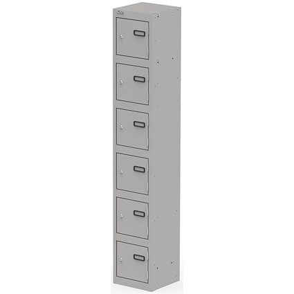 Qube Locker 6 Door 1800mm High Goose Grey