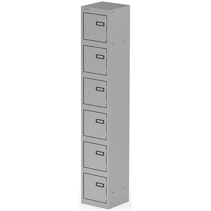 Qube Locker 6 Door 1800mm High Silver