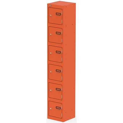 Qube Locker 6 Door 1800mm High Sienna Orange