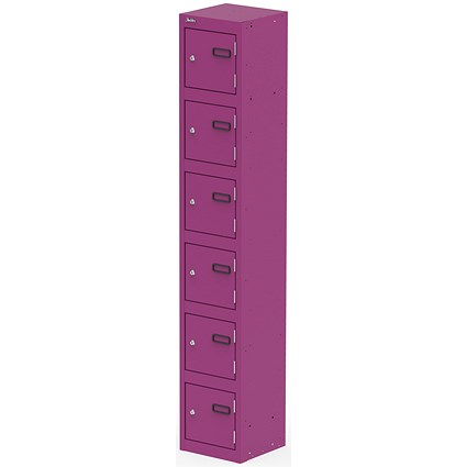 Qube Locker 6 Door 1800mm High Traffic Purple