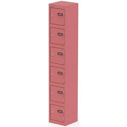 Qube Locker 6 Door 1800mm High Antique Pink
