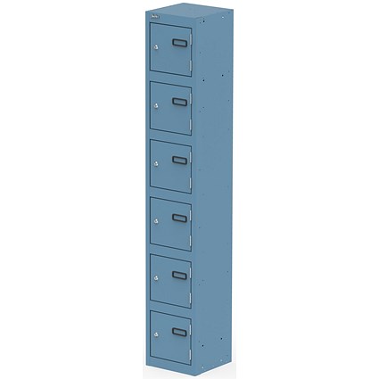 Qube Locker 6 Door 1800mm High Pastel Blue