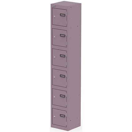 Qube Locker 6 Door 1800mm High Pastel Violet