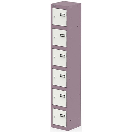 Qube Locker 6 Door 1800mm High Pastel Violet And Satin White