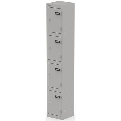 Qube Locker 4 Door 1800mm High Goose Grey