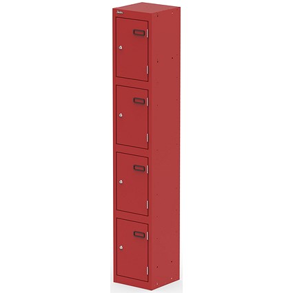 Qube Locker 4 Door 1800mm High Red