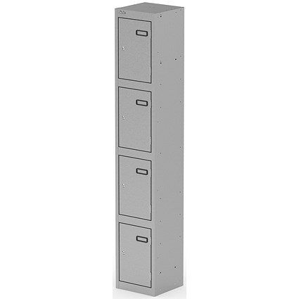 Qube Locker 4 Door 1800mm High Silver