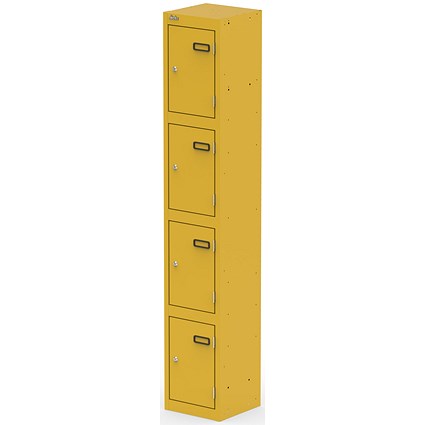 Qube Locker 4 Door 1800mm High Lemon Yellow